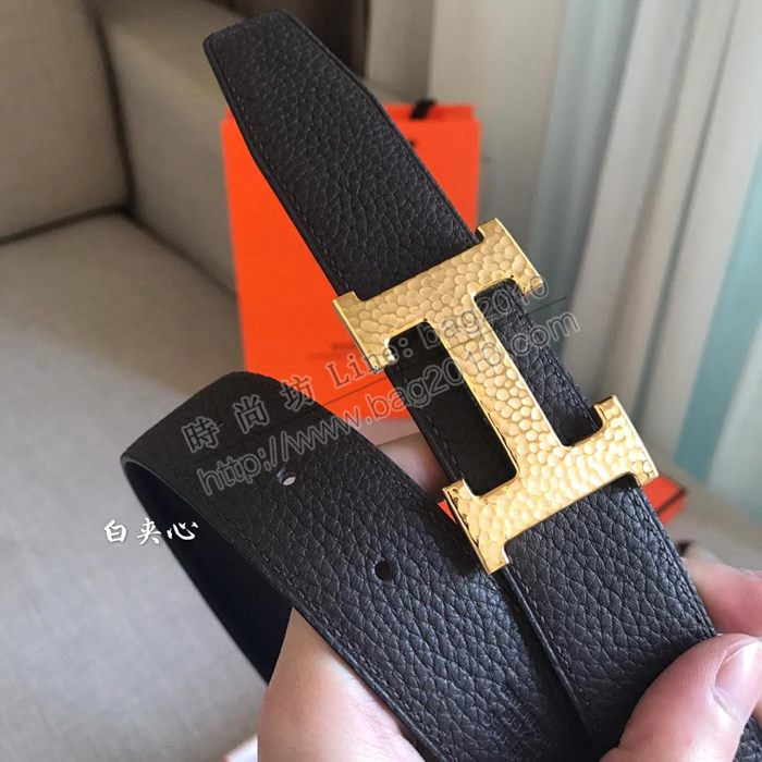 HERMES皮帶 雙面小牛皮 togo底皮 進口白夾心 雙面皮帶 愛馬仕男腰帶  hgh1913